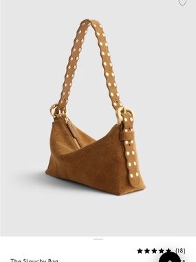 Madewell Tan Suede Stud-Accent Shoulder Bag BRAND NEW